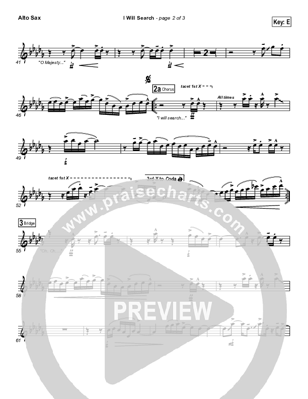 I Will Search Alto Sax (Israel Houghton)