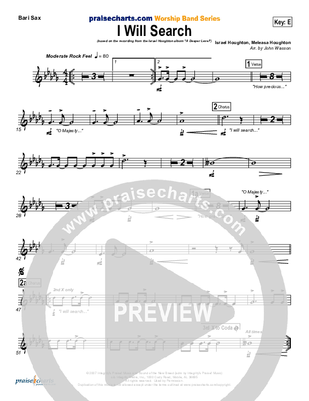 I Will Search Bari Sax (Israel Houghton)