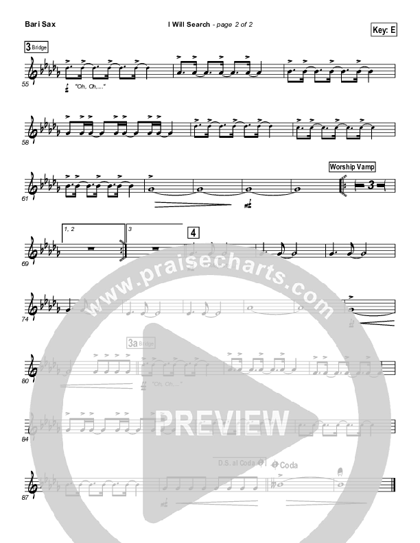 I Will Search Bari Sax (Israel Houghton)