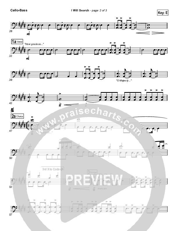 I Will Search Cello/Bass (Israel Houghton)