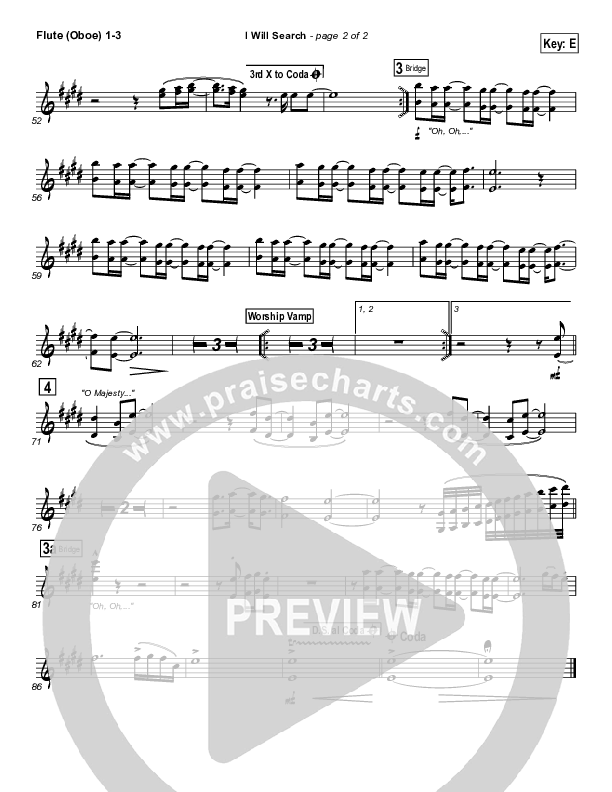 I Will Search Flute/Oboe 1/2/3 (Israel Houghton)