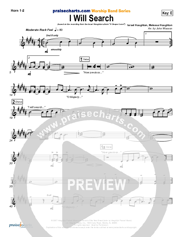 I Will Search French Horn 1/2 (Israel Houghton)