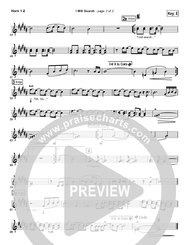 I Will Search French Horn 1/2 (Israel Houghton)