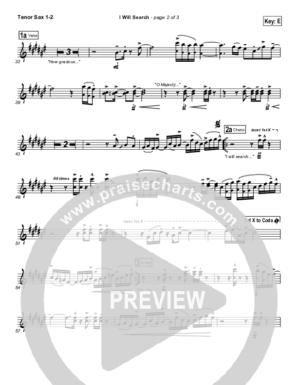 I Will Search Tenor Sax 1/2 (Israel Houghton)