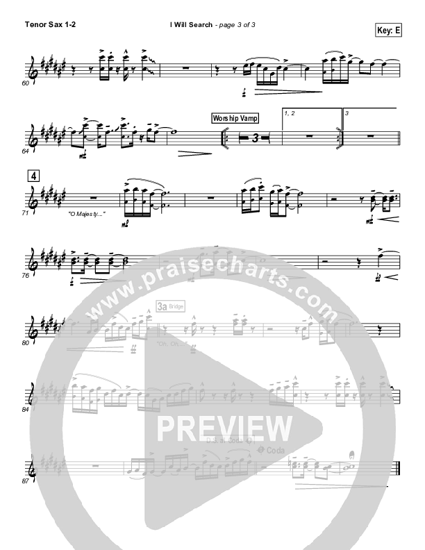 I Will Search Tenor Sax 1/2 (Israel Houghton)