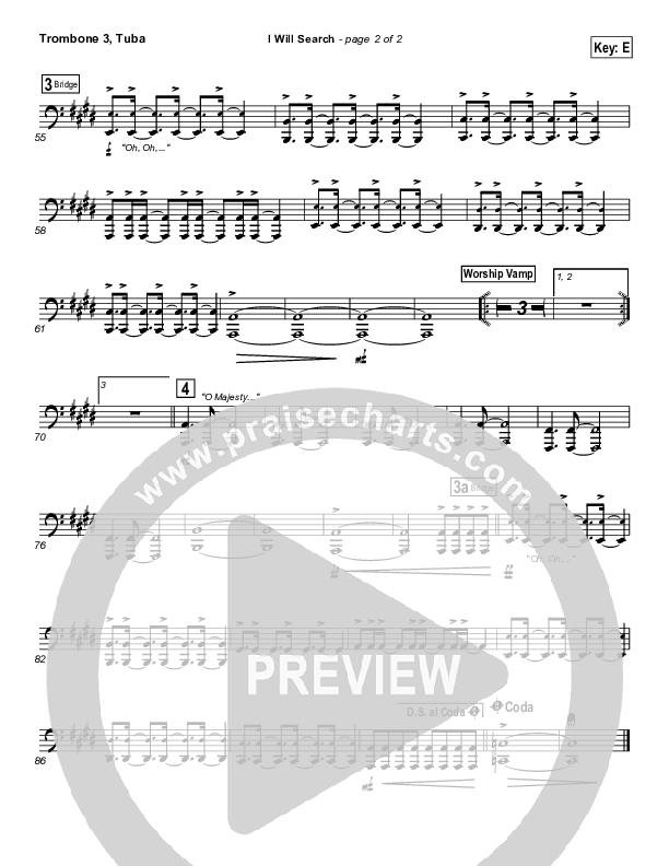 I Will Search Trombone 3/Tuba (Israel Houghton)