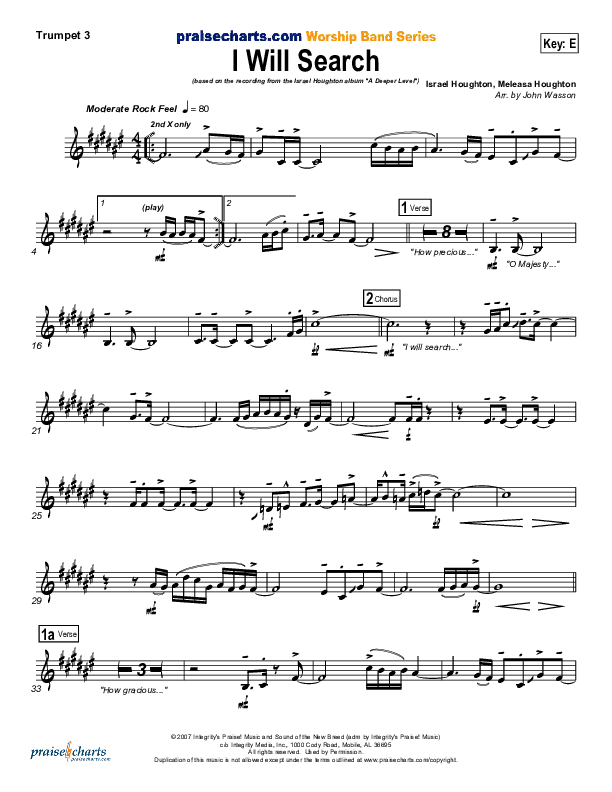 I Will Search Trumpet 3 (Israel Houghton)