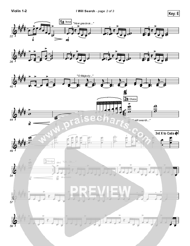 I Will Search Violin 1/2 (Israel Houghton)