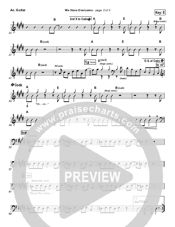 We Have Overcome Acoustic Guitar (Israel Houghton)