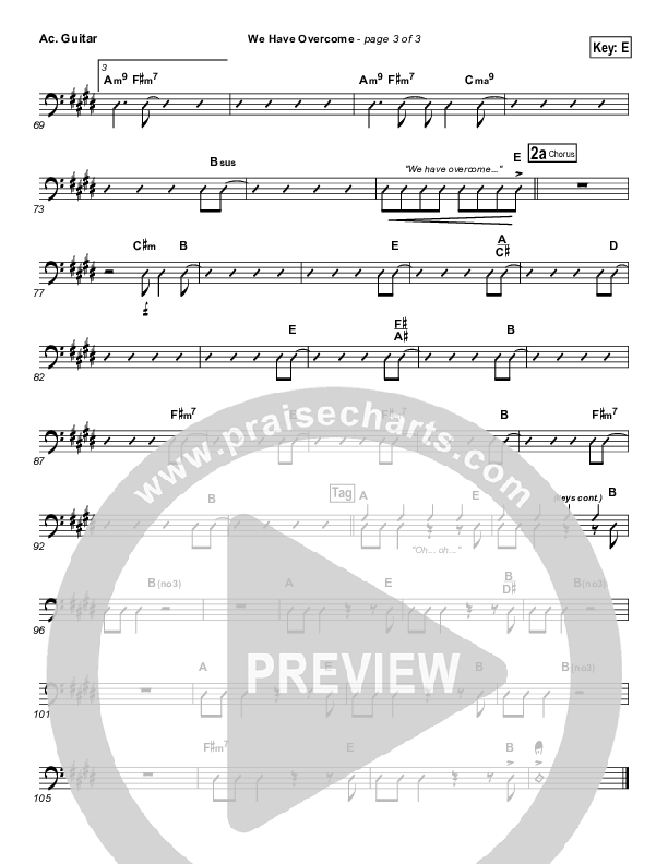 We Have Overcome Acoustic Guitar (Israel Houghton)