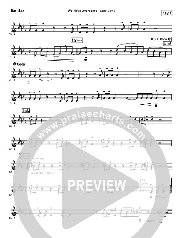 We Have Overcome Bari Sax (Israel Houghton)