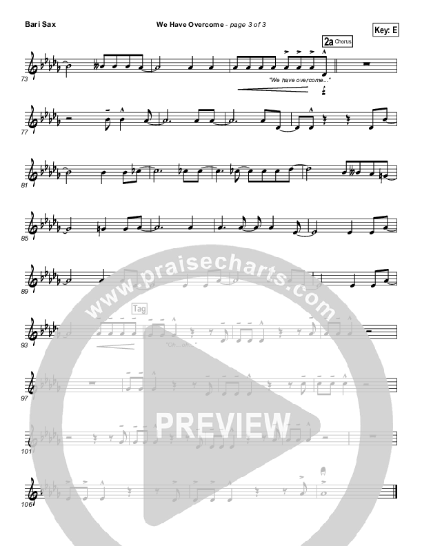 We Have Overcome Bari Sax (Israel Houghton)