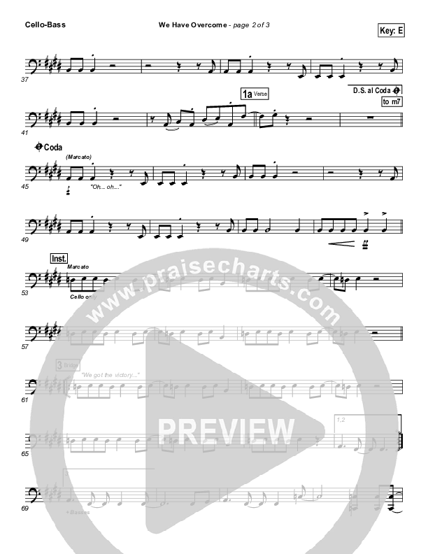 We Have Overcome Cello/Bass (Israel Houghton)