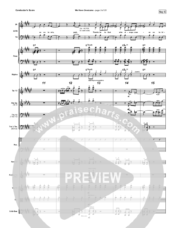 We Have Overcome Conductor's Score (Israel Houghton)