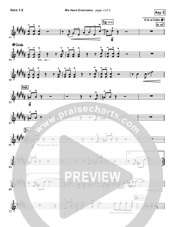 We Have Overcome French Horn 1/2 (Israel Houghton)
