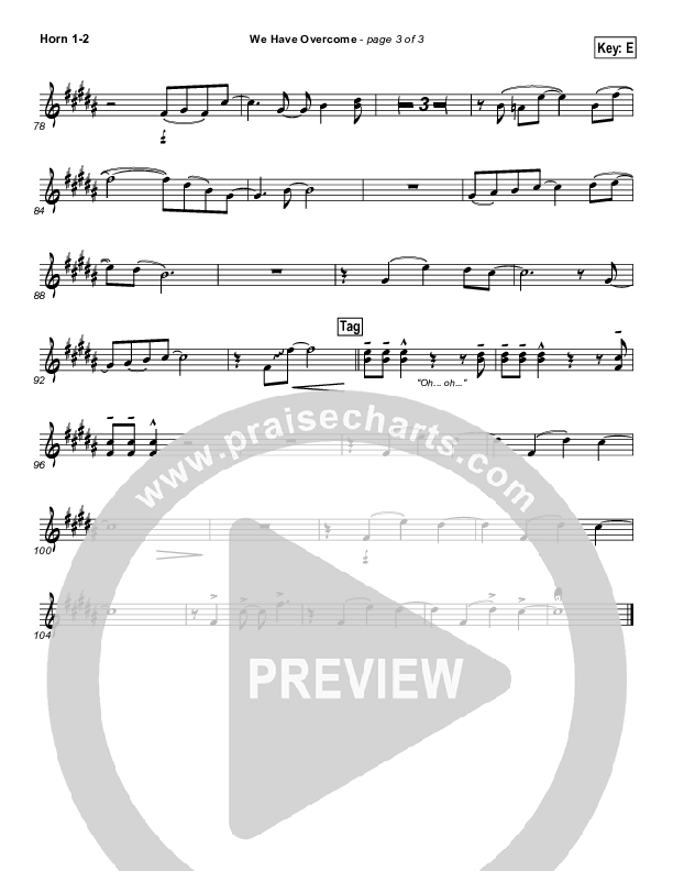 We Have Overcome French Horn 1/2 (Israel Houghton)