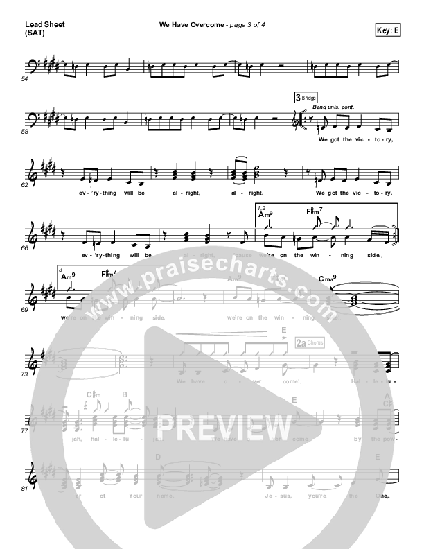 We Have Overcome Lead Sheet (Israel Houghton)