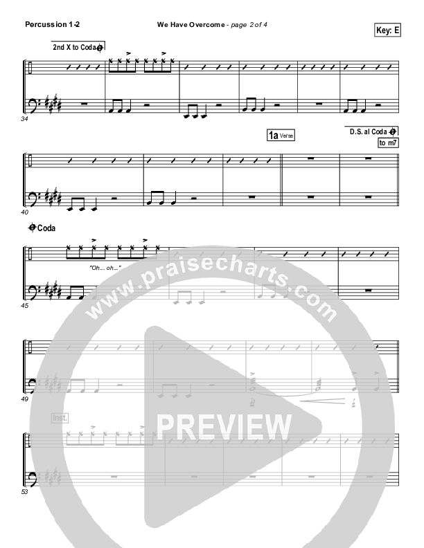 We Have Overcome Percussion 1/2 (Israel Houghton)