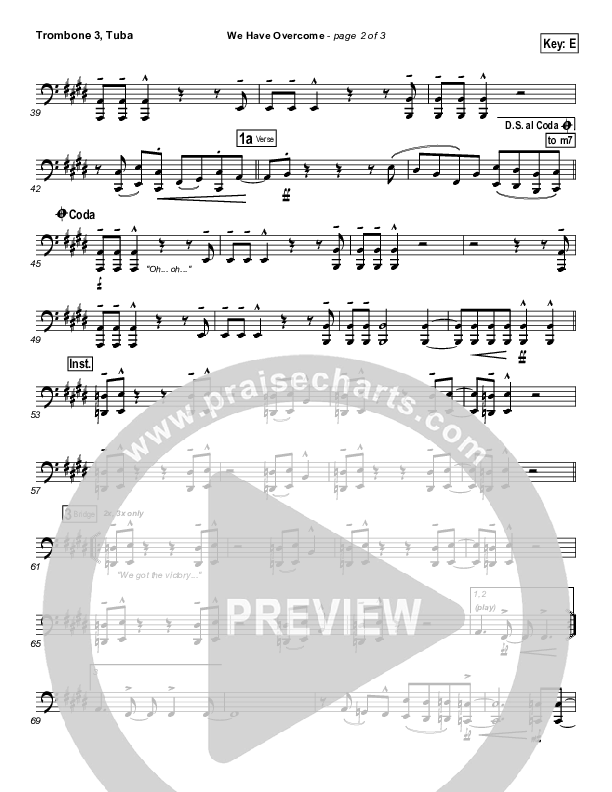 We Have Overcome Trombone 3/Tuba (Israel Houghton)