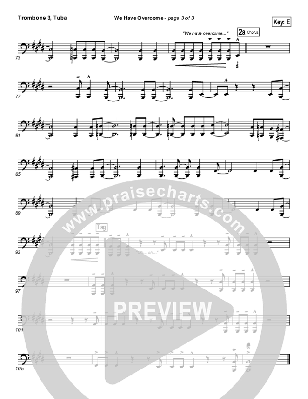 We Have Overcome Trombone 3/Tuba (Israel Houghton)