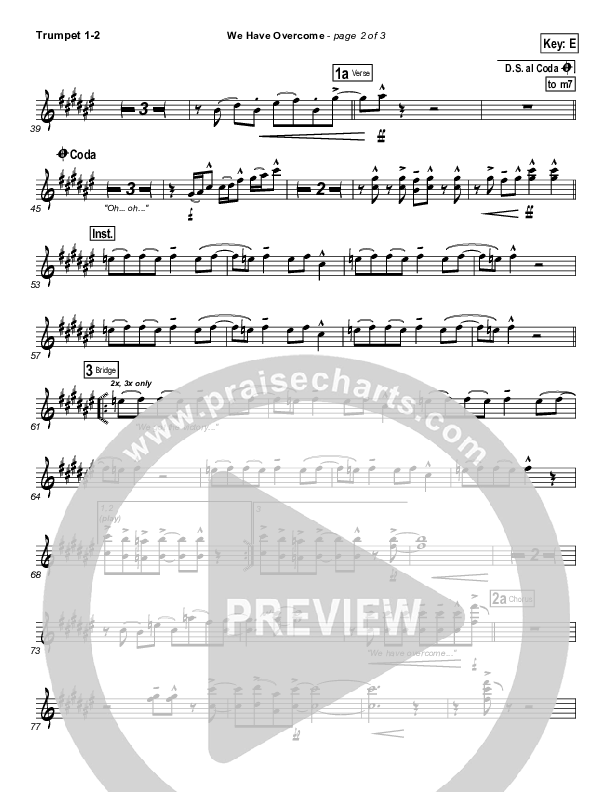 We Have Overcome Trumpet 1,2 (Israel Houghton)