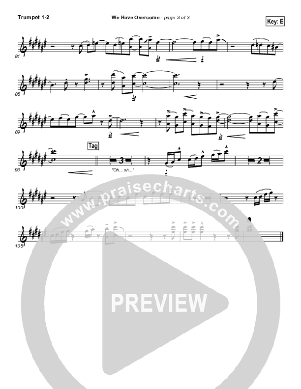 We Have Overcome Trumpet 1,2 (Israel Houghton)