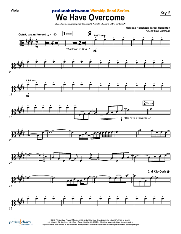 We Have Overcome Viola (Israel Houghton)