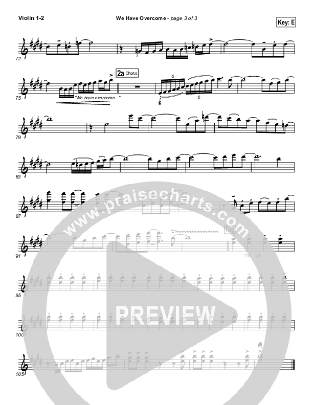 We Have Overcome Violin 1/2 (Israel Houghton)