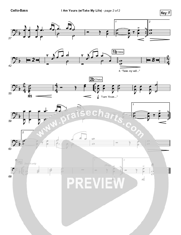 I Am Yours (with Take My Life And Let It Be) Cello/Bass (Michael Neale)