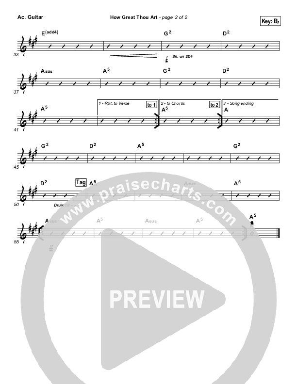 How Great Thou Art Acoustic Guitar (Paul Baloche)