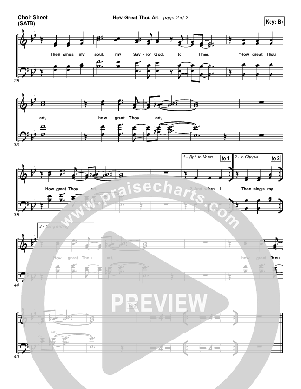 How Great Thou Art Choir Sheet (SATB) (Paul Baloche)