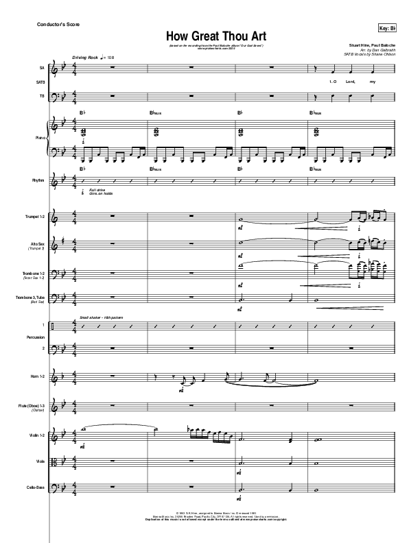 How Great Thou Art Conductor's Score (Paul Baloche)
