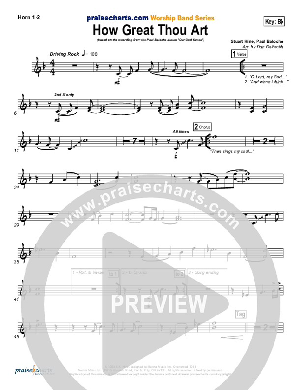 How Great Thou Art French Horn 1/2 (Paul Baloche)