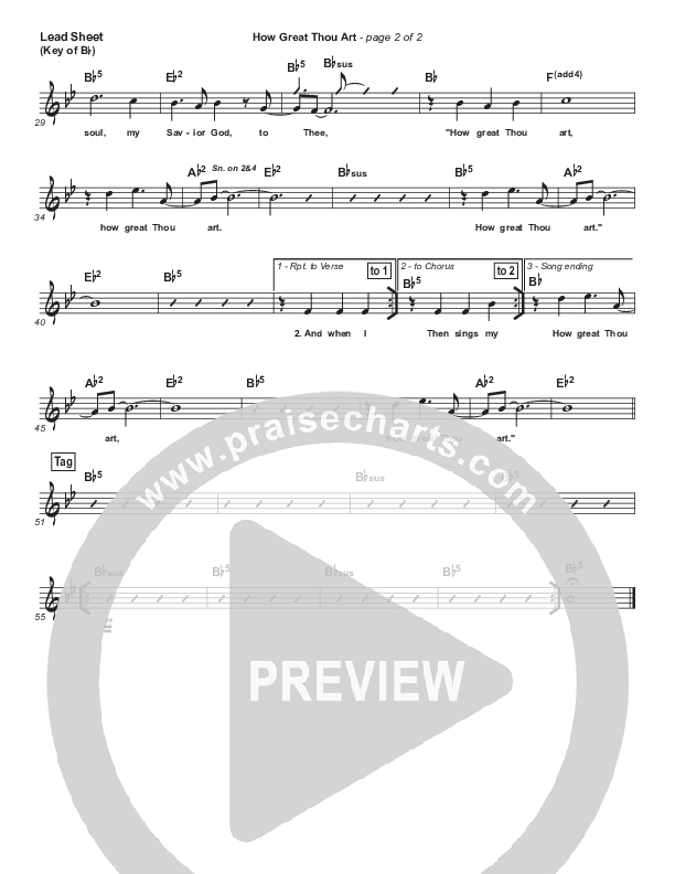 How Great Thou Art Lead Sheet (Melody) (Paul Baloche)