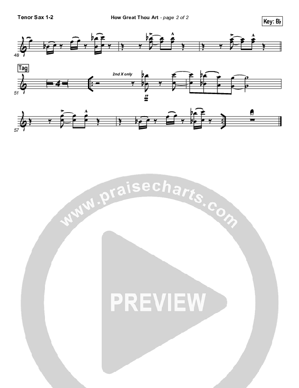 How Great Thou Art Tenor Sax 1/2 (Paul Baloche)