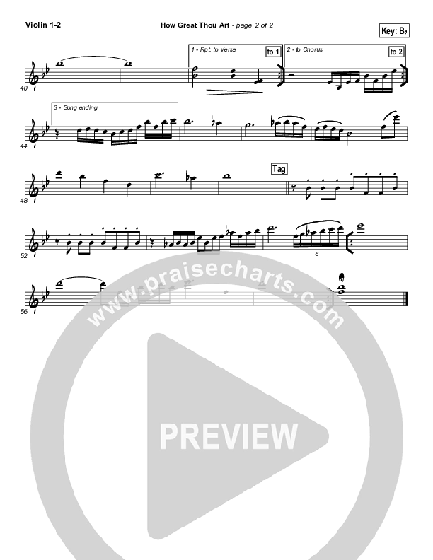 How Great Thou Art Violin 1/2 (Paul Baloche)