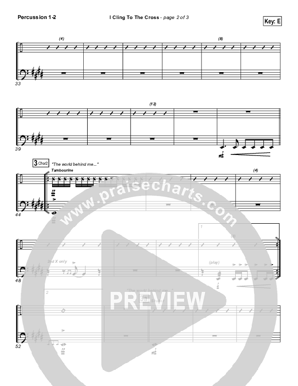 I Cling To The Cross Percussion 1/2 (Paul Baloche)