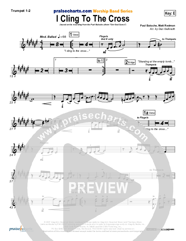 I Cling To The Cross Trumpet 1,2 (Paul Baloche)