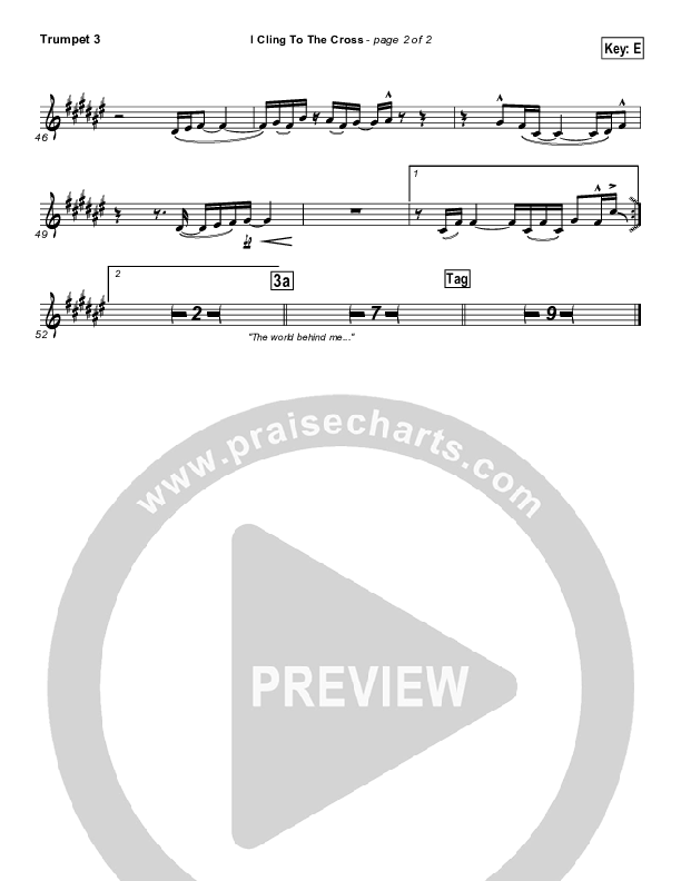 I Cling To The Cross Trumpet 3 (Paul Baloche)