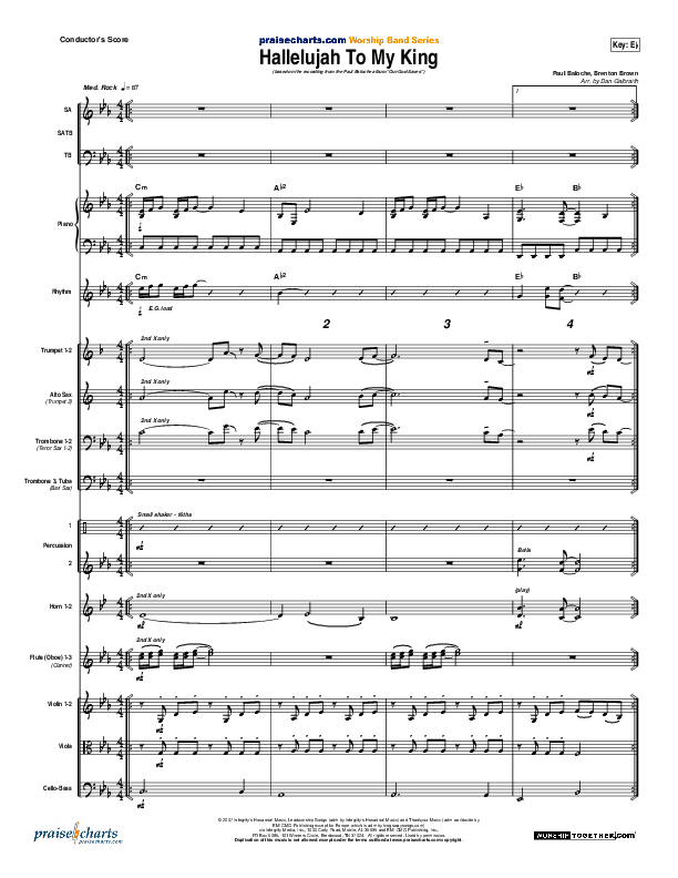 Hallelujah To My King Conductor's Score (Paul Baloche)