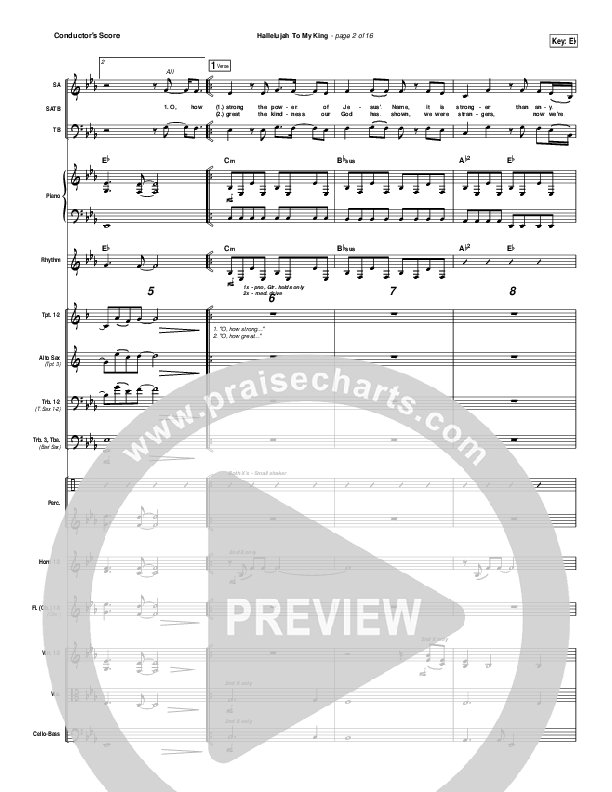 Hallelujah To My King Conductor's Score (Paul Baloche)