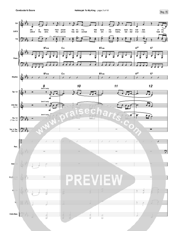 Hallelujah To My King Conductor's Score (Paul Baloche)