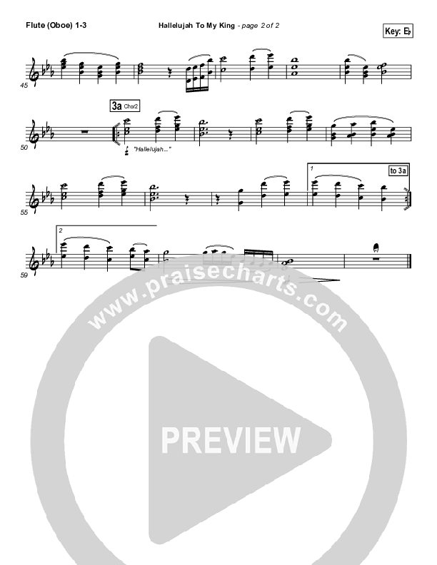 Hallelujah To My King Flute/Oboe 1/2/3 (Paul Baloche)