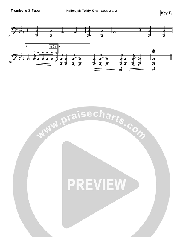 Hallelujah To My King Trombone 3/Tuba (Paul Baloche)