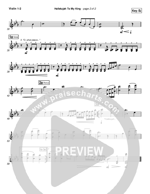 Hallelujah To My King Violin 1/2 (Paul Baloche)