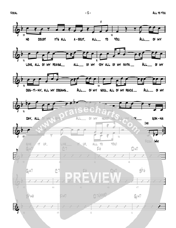 All To You Lead Sheet (Denver Bierman)