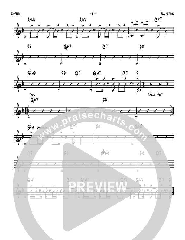 All To You Rhythm Chart (Denver Bierman)