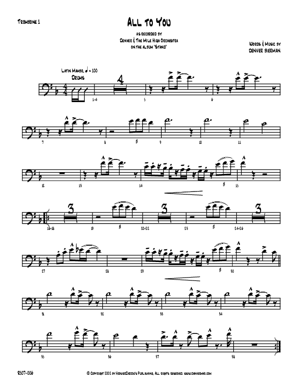 All To You Trombone 1 (Denver Bierman)