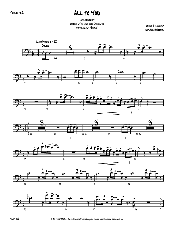 All To You Trombone 2 (Denver Bierman)