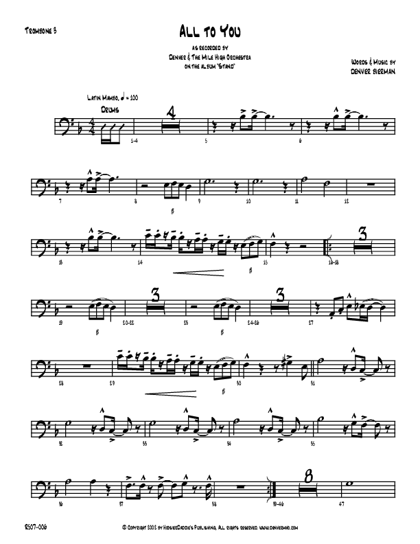 All To You Trombone 3 (Denver Bierman)